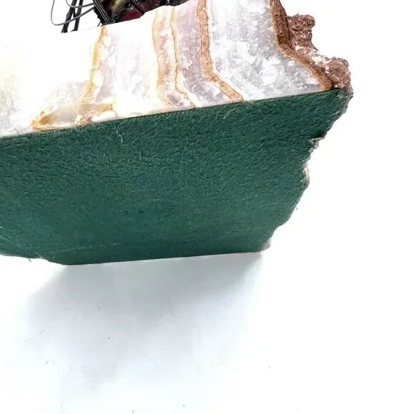 Vintage Nautical Decor Sculpture Copper Metal Sailboat On Marble Stone Base - Picture 10 of 10